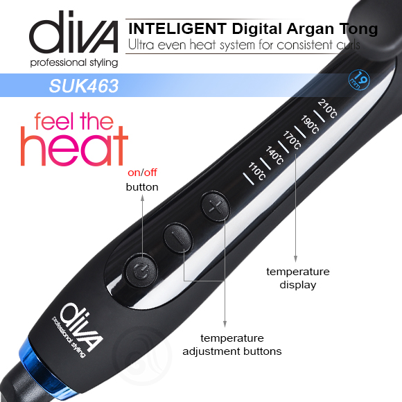 Плойка Diva Intelligent Digital Tong Ø19мм D463