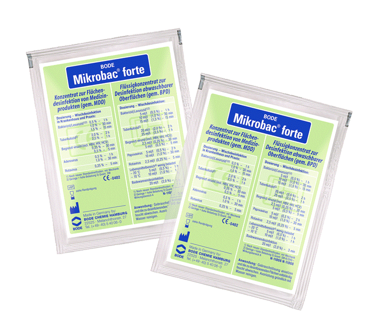 Микробак® форте (Mikrobac® forte) для дезинфекции и очистки поверхностей сашетка 20 мл