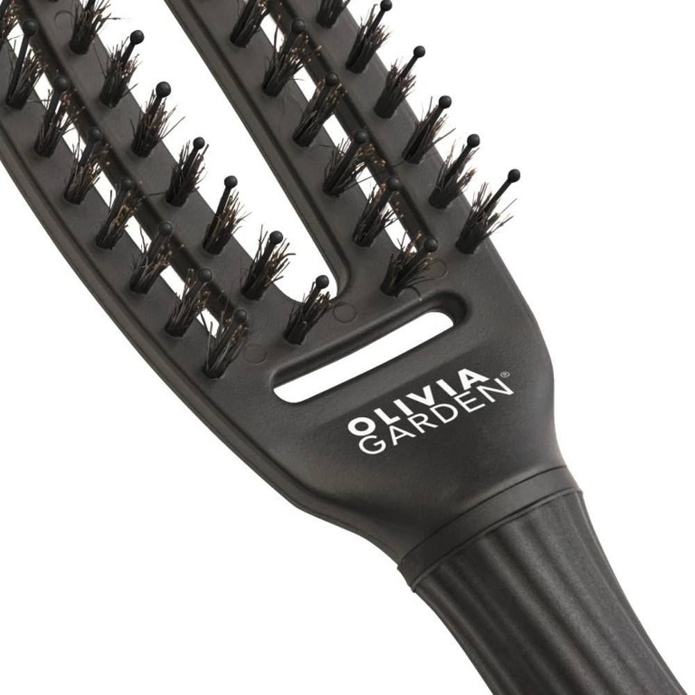 Щётка Olivia Garden Fingerbrush Care Iconic Boar&Nylon Full Black Small ID1730
