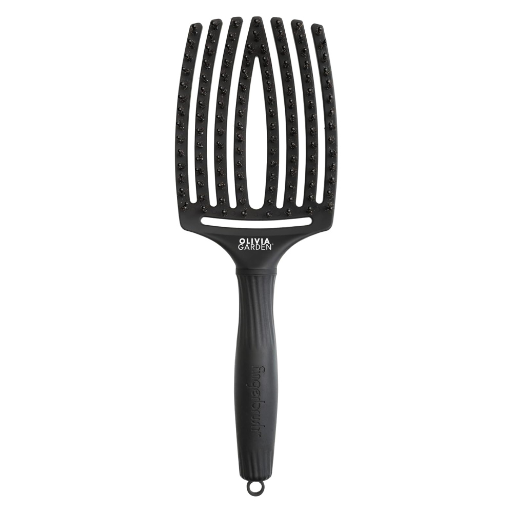 Щётка Olivia Garden Fingerbrush Care Iconic Boar&Nylon Full Black Large ID1731