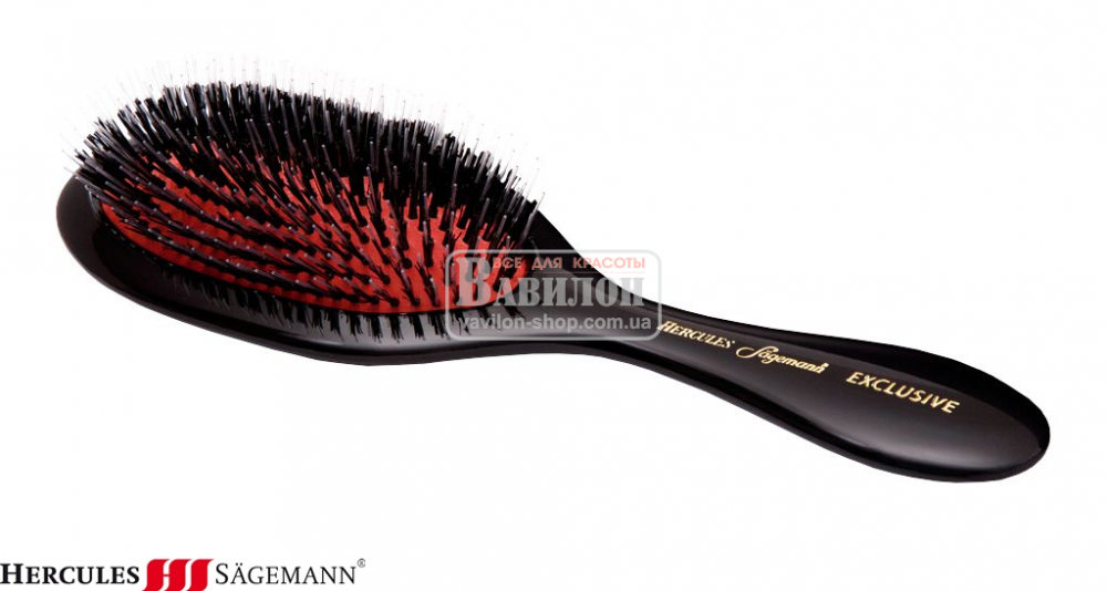 Щетка Hercules Excllusive Oval Large щетина+нейлон 15 рядов эбонитовая 2241