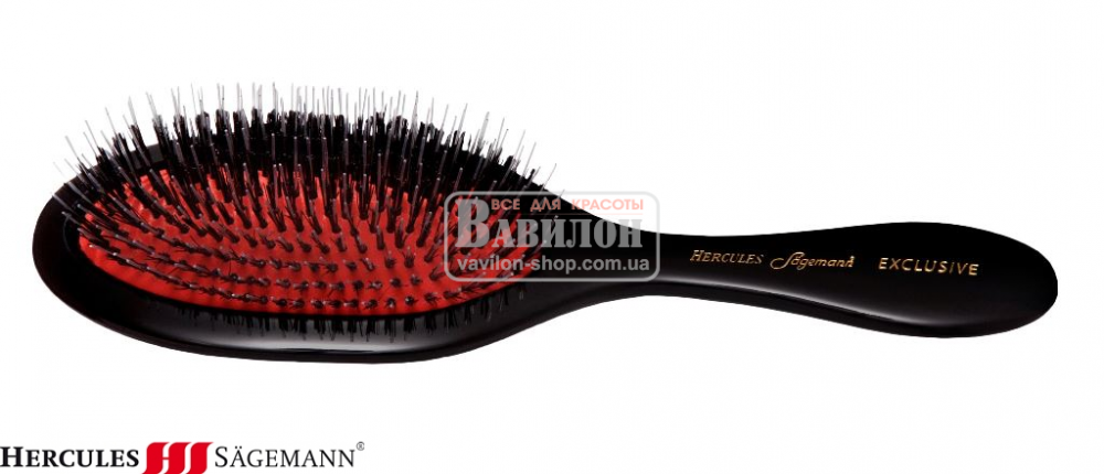 Щетка Hercules Excllusive Oval Medium щетина+нейлон 12 рядов эбонитовая 2221