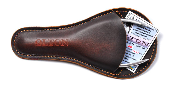 Кусачки Olton маникюрные XS 14-17мм (радиусные)+ чехол (кожа)