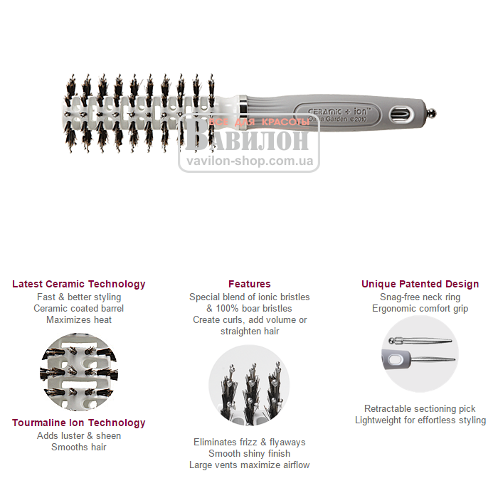 Браш Olivia Garden Turbo Vent Combo D22 щетина+пластик S CITVCS