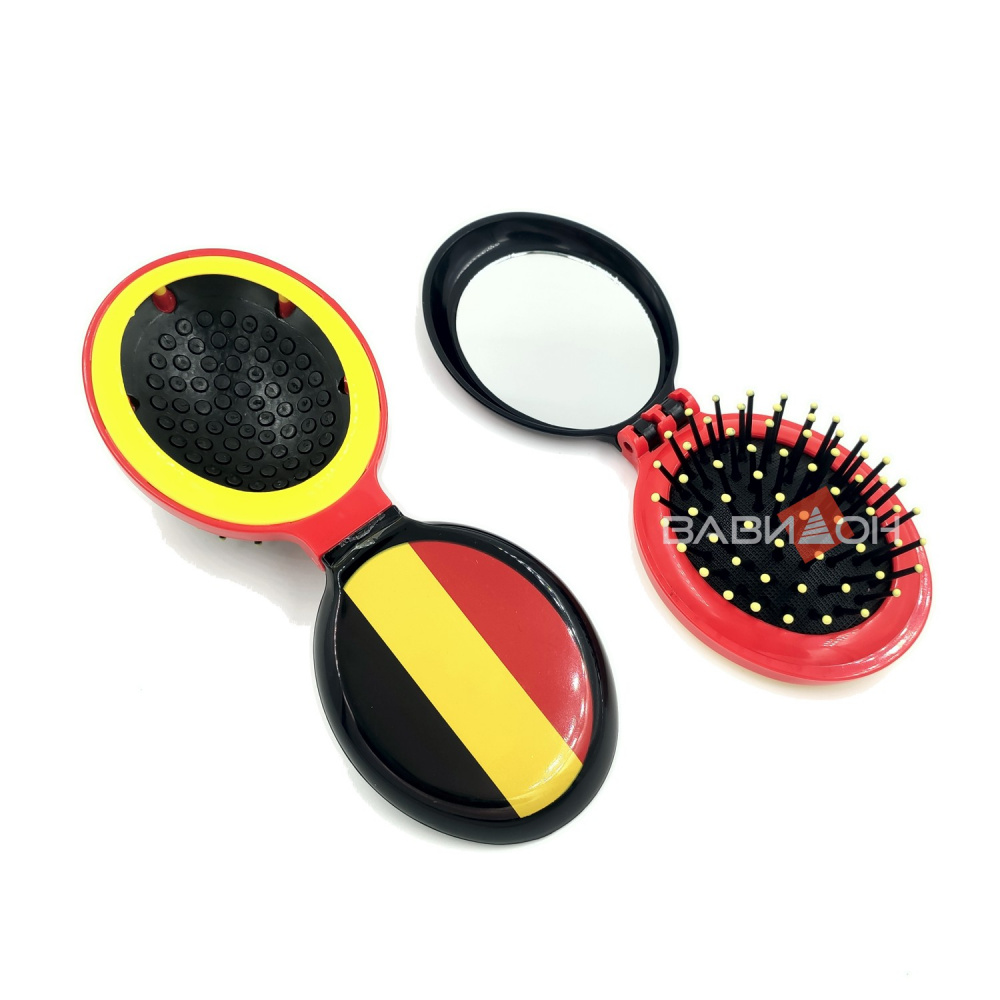 Щетка массажная овальная складная с зеркалом Olivia Garden Champion Brush