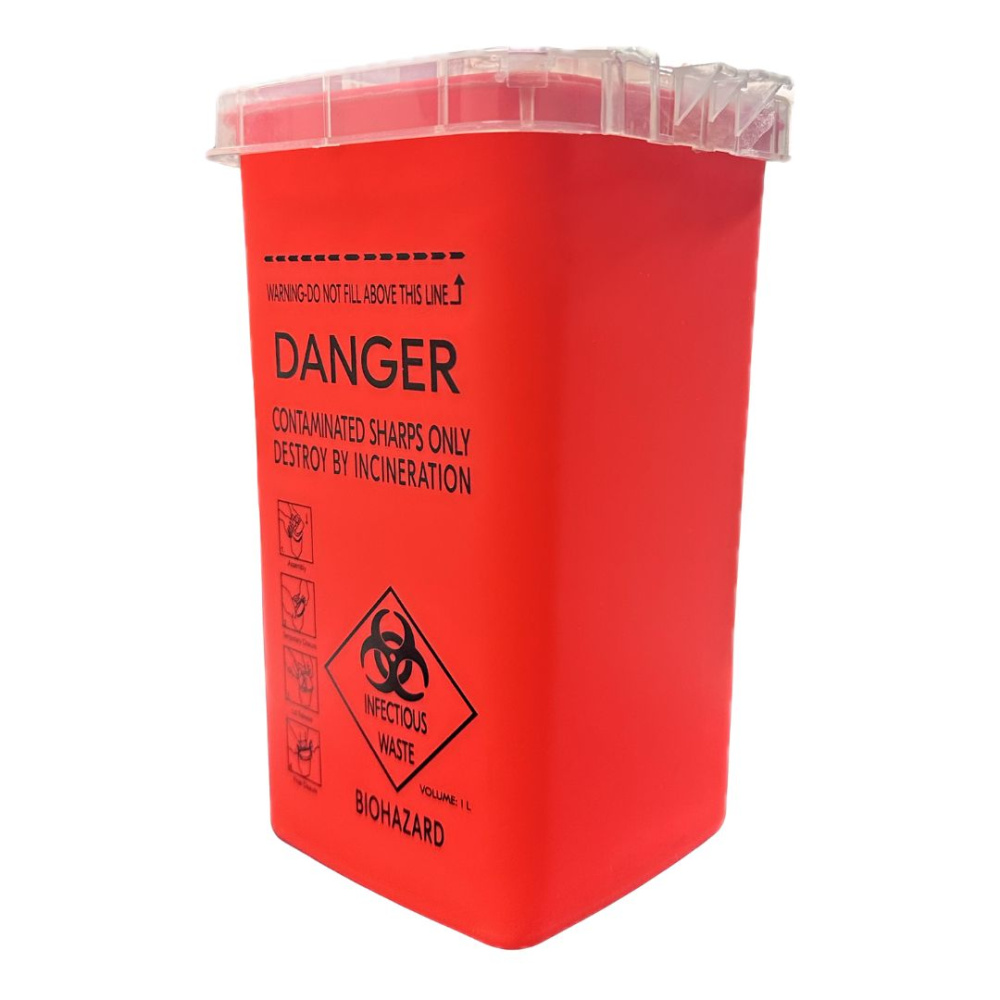 Контейнер для хранения использованных лезвий JRL красный JRL-JNC01