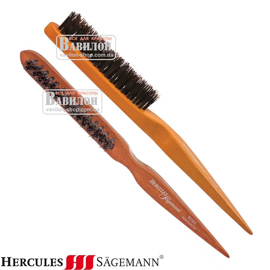 Щетка 3-рядная натуральная щетина Hercules для вычесывания начеса 9090