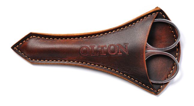 Ножиці манікюрні Olton 113мм + чохол (шкіра)