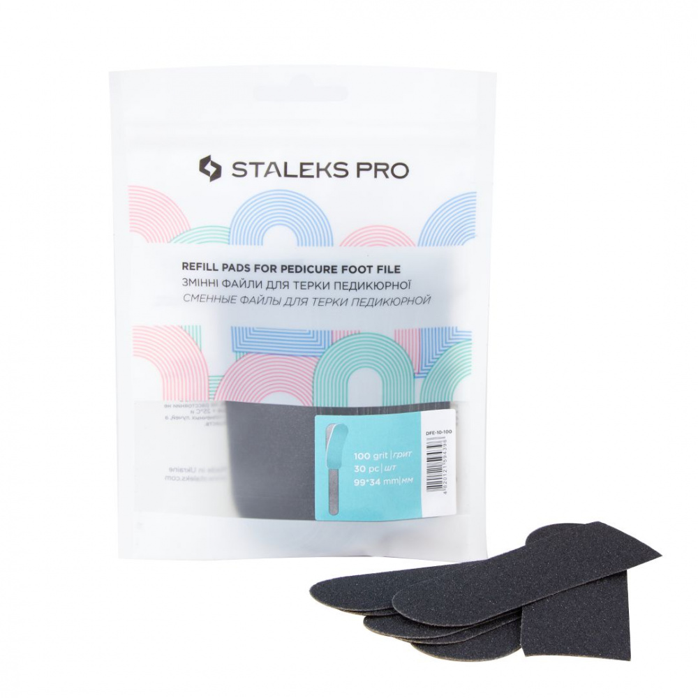 Набор сменных файлов для терки педикюрной 100 грит Staleks 30 шт DFE-10-100
