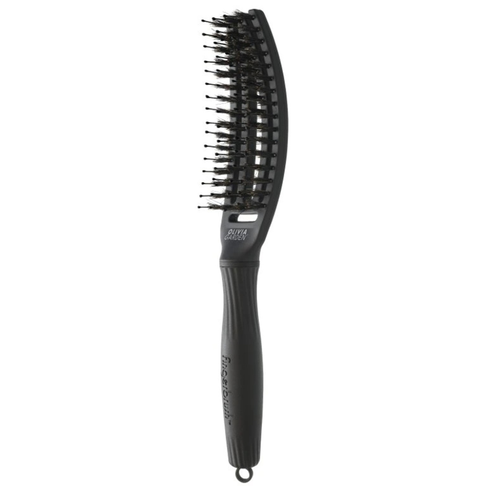Щётка Olivia Garden Fingerbrush Care Iconic Boar&Nylon Full Black Small ID1730