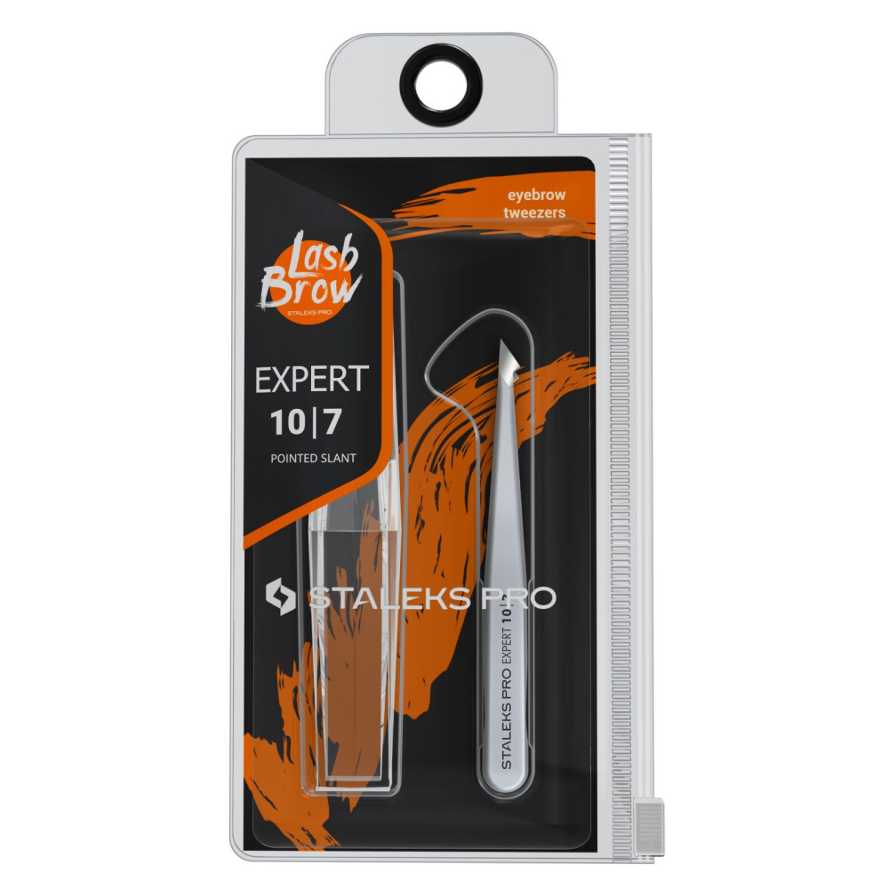 Пинцет Сталекс для бровей Expert TE-10/7 скошенный острый