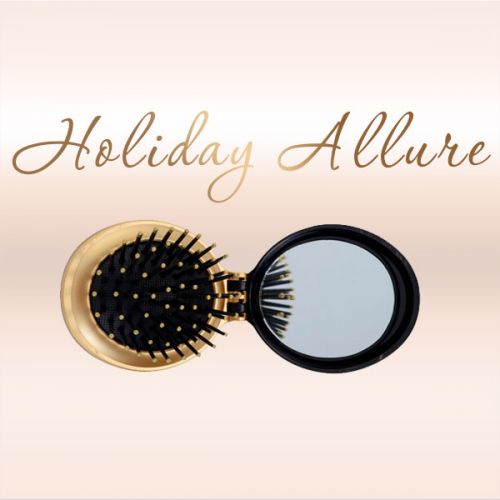 Щетка массажная овальная складная с зеркалом Holiday Allure