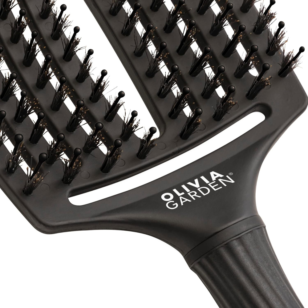Щётка Olivia Garden Fingerbrush Care Iconic Boar&Nylon Full Black Large ID1731