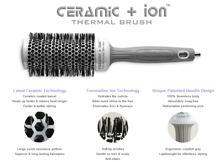 Термобраш Olivia Garden Expert Blowout Shine White&Grey 80