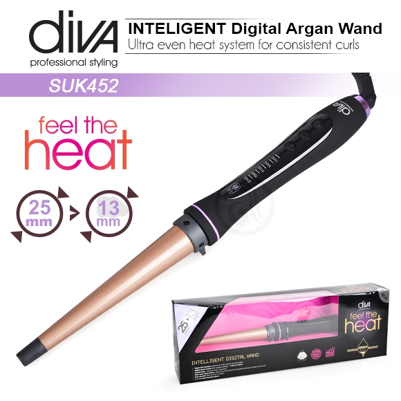 Плойка конусная Diva Intelligent Digital Wand Ø25-13мм D452