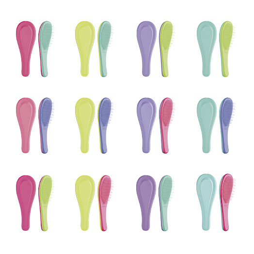 Щетка Eurostil Detangler цветная 03881