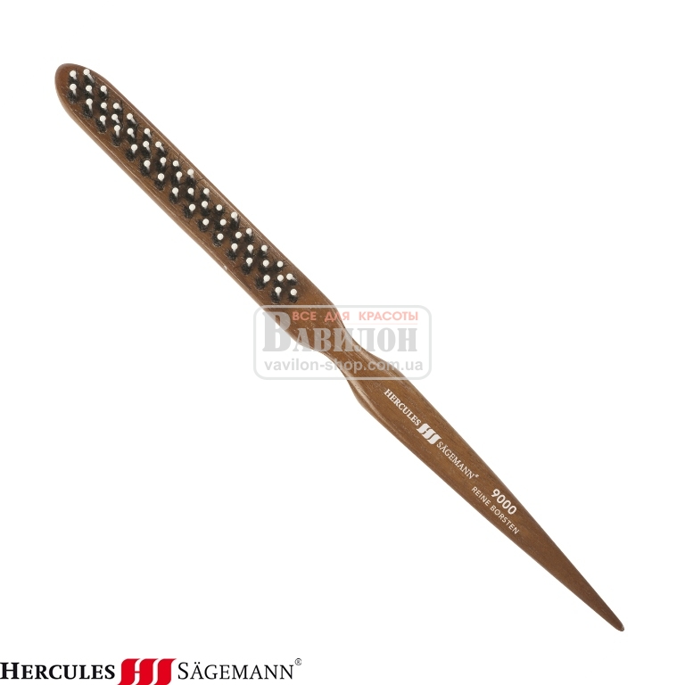 Щетка 3-рядная натуральная щетина+пластик Hercules для вычесывания начеса 9000