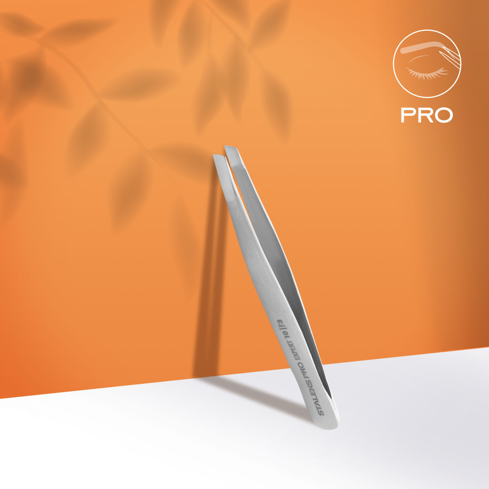 Пинцет Сталекс для бровей Expert TE-10/3 (скошенные кромки)