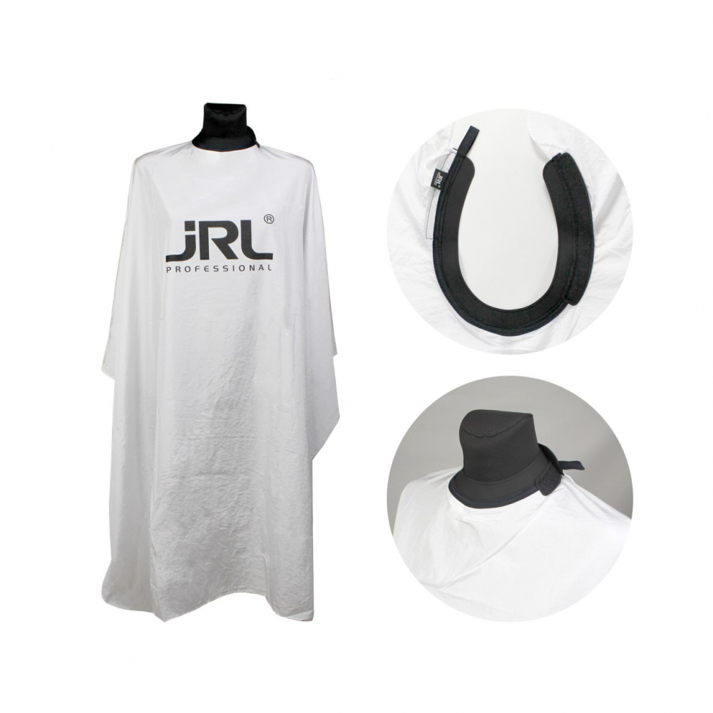 Пеньюар JRL Professional Cutting Cape White с силиконовым воротником JRL-AN31024