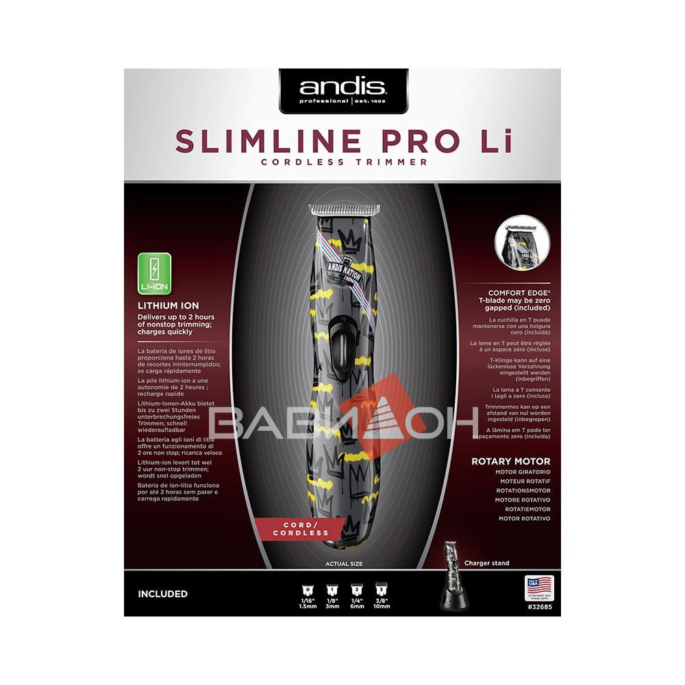 Машинка Andis SlimLine Pro Li D-8 Crown Nation окантовочная 32685