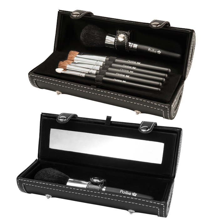 Набор кистей Eurostil Polie 7шт в чехле с зеркалом 03562