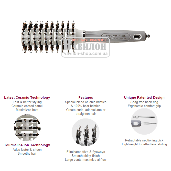 Браш Olivia Garden Turbo Vent Combo D32 щетина+пластик M CITVCM