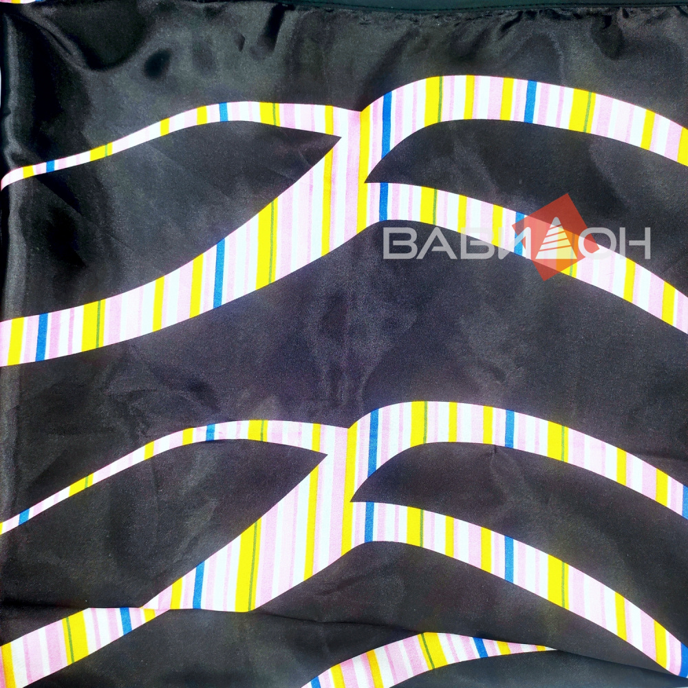 Пеньюар черный с разноцветными полосками CP81339