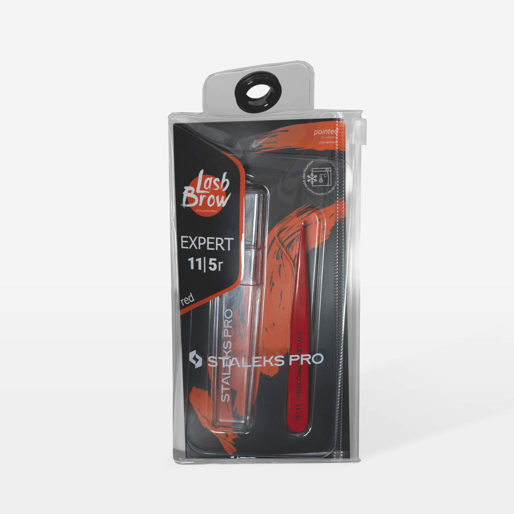 Пинцет Сталекс для бровей Expert TE-11/5 Red (точечный)