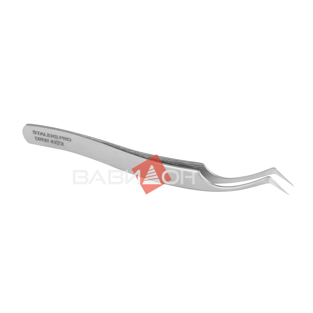 Пинцет Сталекс для ресниц Expert TE-41/2 L-образный 40' TE-41/2